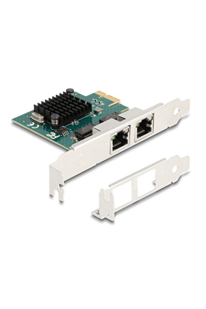 DELOCK κάρτα επέκτασης PCIe x1 σε 2x RJ45 Gigabit 88205, 1000Mbps