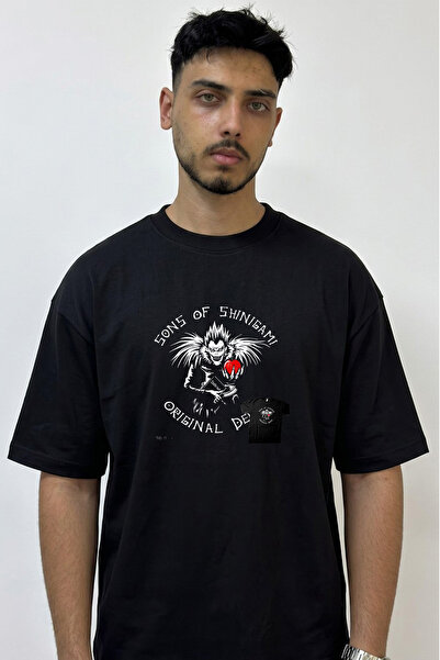 Anetos Ryuk Death Note_5 Design Printed Oversize Black T-Shirt