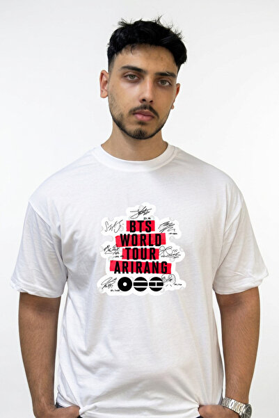 Anetos Bts Arirang_1 Design Printed Oversize White T-Shirt