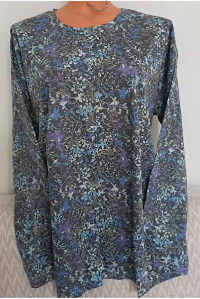 Anne Er Clothing Paper Print Combed Cotton Blouse Long Sleeve Front Buttoned ...