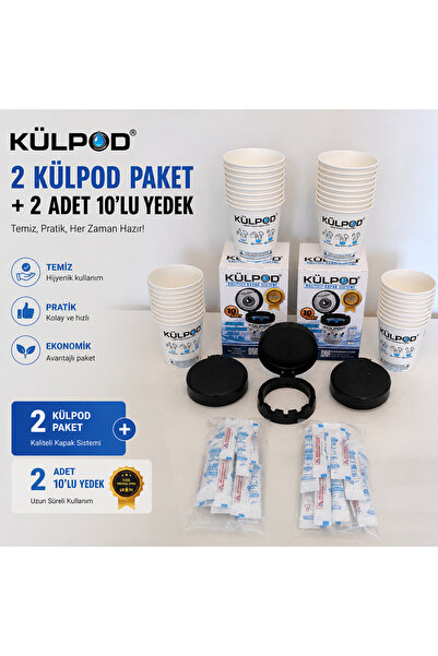 Külpod 2'li Paket + 2 Adet 10'lu Yedek Oto, Yat, Mini Seyahat Kokusuz Küllük,...