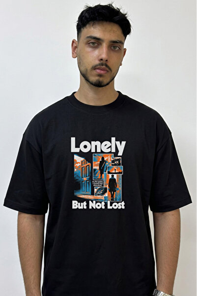 Anetos Doctor Who Design Printed Oversize Black T-Shirt