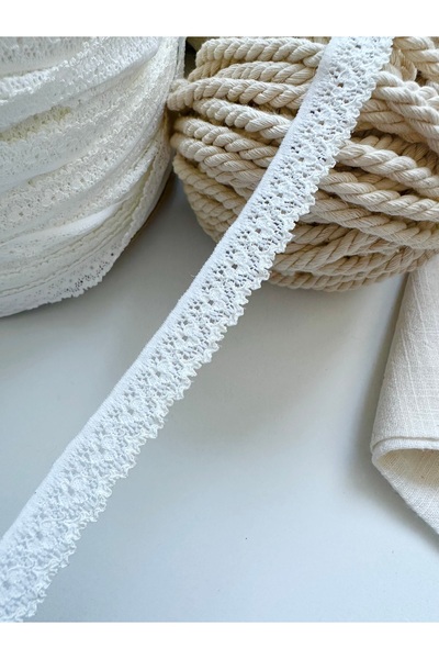 Naz Atölye Dantel Şerit 10 Metre Likralı Dantel Kenar 1,5 Cm Genişlik