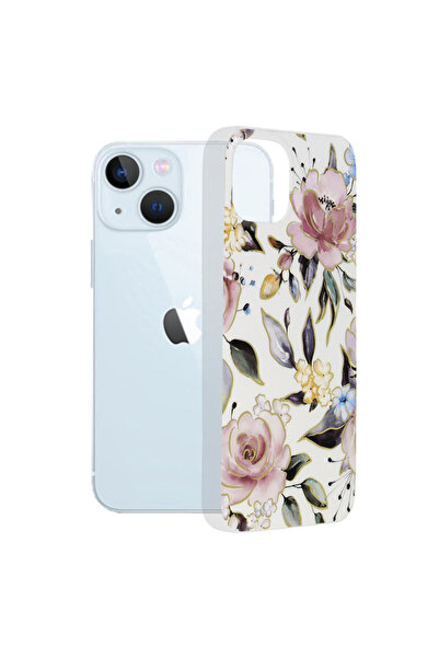 Techsuit Husa pentru iPhone 13, Marble Series, protectie antisoc, alb