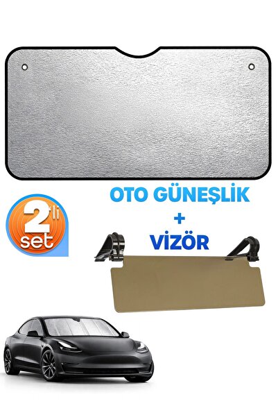 Empressco 2li Set Vizör + Oto Güneşlik Araba Ön Cam Güneşlik Cam Gölgeliği + ...