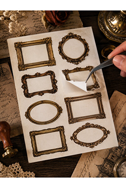 SF SCRAPBOOK KIRTASİYE Vintage Çerçeve Sticker Seti 8'li | Scrapbook, Junk Jo...