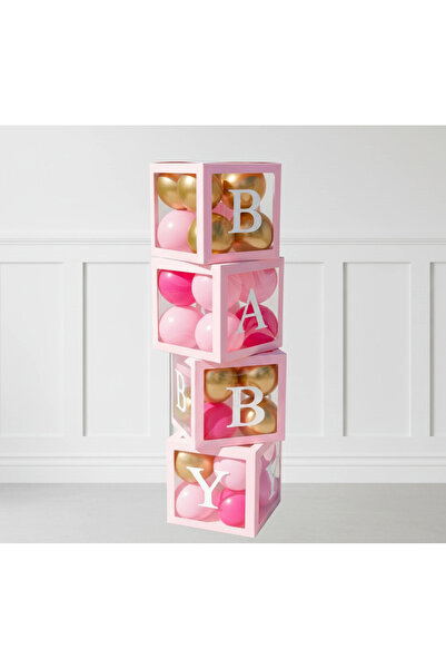 Marlon Balon 4'lü Şeffaf Harfli Baby Shower, Cinsiyet Belirleme ve 1 Yaş Part...
