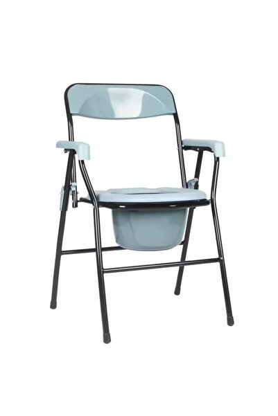 EasyLife Portable Folding Commode Chair with Armrests & Bucket, Bedside Toile...