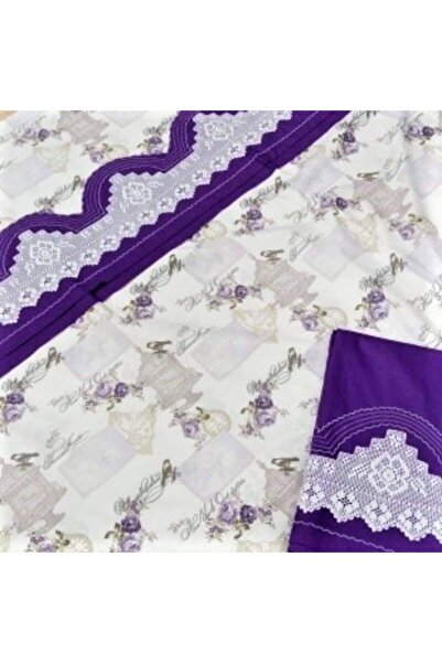 AZRA ÇEYİZ Handcrafted Lace Duvet Cover Set Akfil Fabric Heavy Pico and Ribbe...