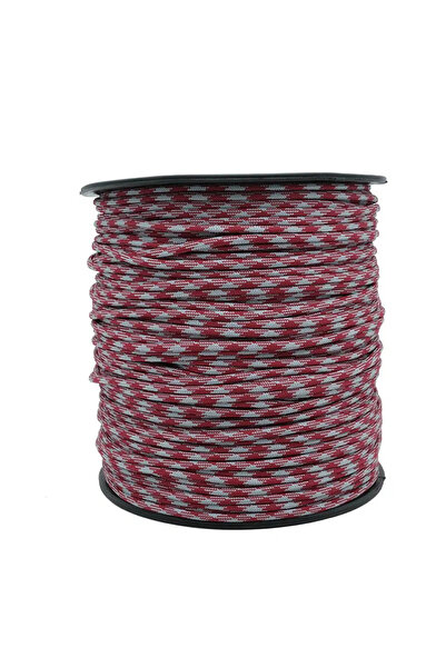 PARACORD Bracelet, Outdoor and Hobby Cord 4 mm Burgundy Gray Pattern 5 Meters