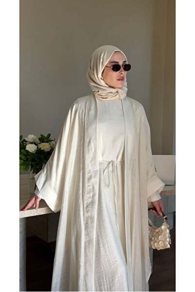 YS BUTİK TAŞ DETAYLI ASTARLI ABAYA TAKIM
