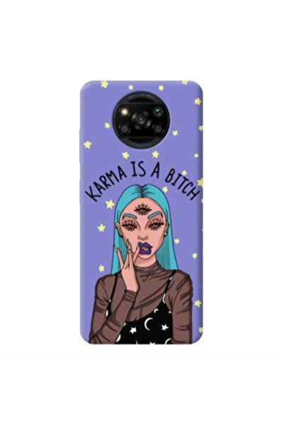 Other Xiaomi Poco X3 /X3 Pro Karma is a bitch Purple Colored Silicone TPU Θήκη