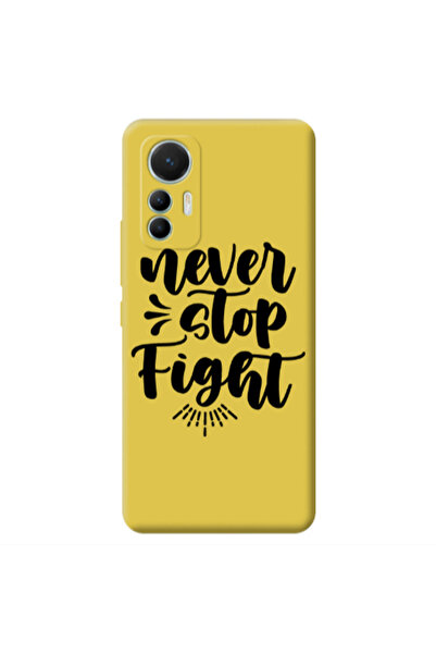 Other Xiaomi Mi 12 Lite Never stop fight Yellow Colored Silicone TPU Θήκη