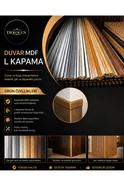 Dekolux L Duvar MDF Kapama Paneli – 275 cm