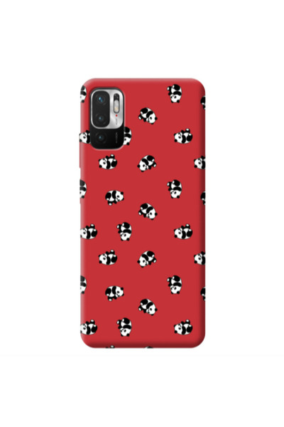 Other Xiaomi Redmi Note 10 Pro 5G Small Pandas Red Colored Silicone TPU Θήκη