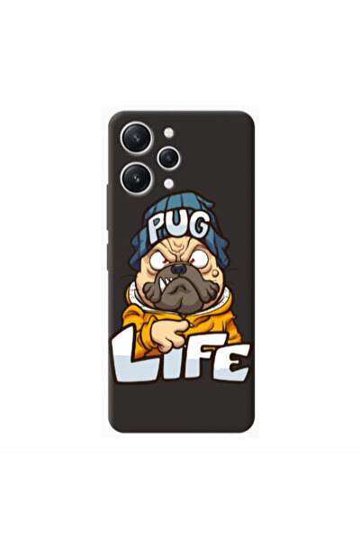 Other Xiaomi Redmi 12 Pug Life 2 Black Colored Silicone TPU Θήκη