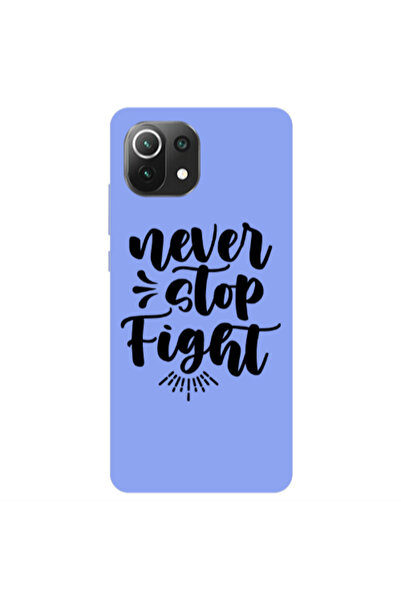 Other Xiaomi Mi 11 Lite Never stop fight Light Purple Colored Silicone TPU Θήκη