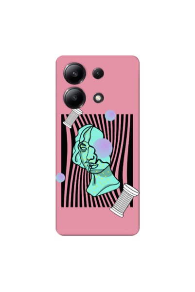 Other Xiaomi Redmi Note 13 4G Columns Pink Colored Silicone TPU Θήκη