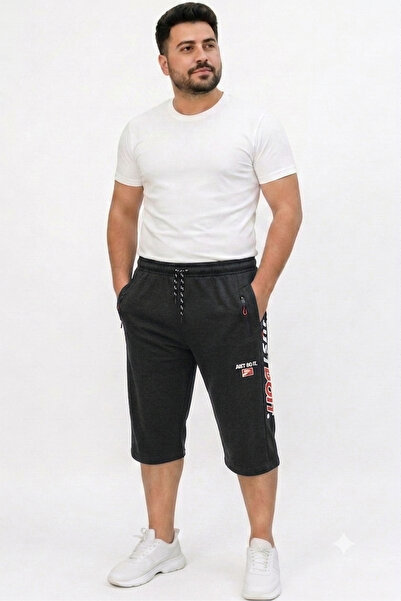 CNG MODA Men's Bermuda Capri Shorts with Zipper Pockets and Elastic Waist