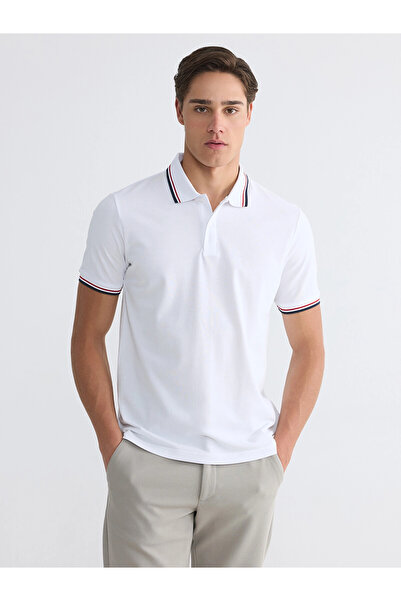 LC Waikiki LCWAIKIKI Classic Beyaz Polo Yaka Pike Erkek Tişört