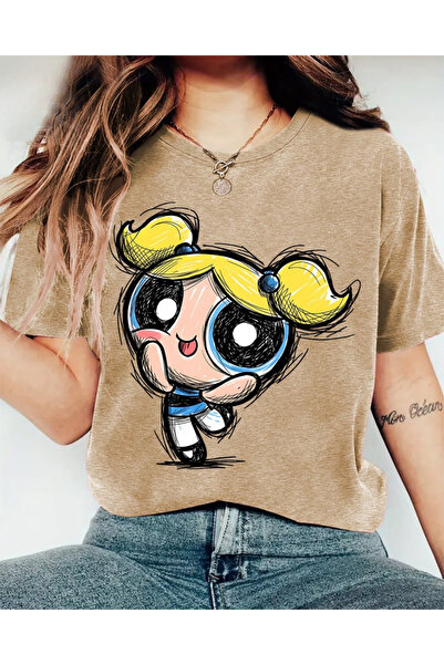 Toum Brown Retro Powerpuf Girls Unisex T-Shirt