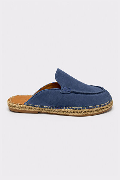 Suren bysrnshoes Manas Hakiki Deri Saraç Detaylı Erkek Espadril Terlik
