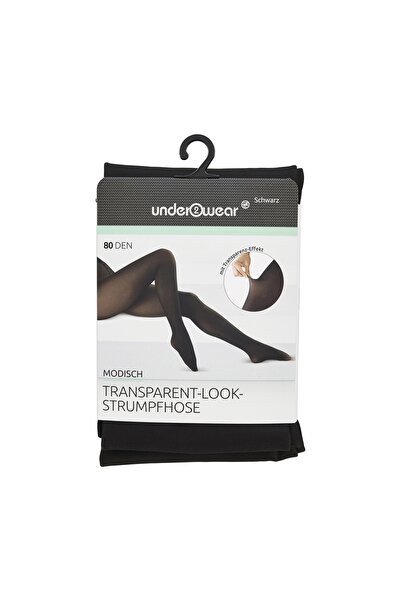 Underwear Külotlu Çorap 80 Den Transparan Görünüm M Beden Siyah