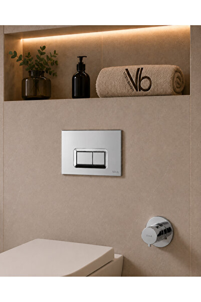 vb vitrinbanyo Vitra Krom Gömme Rezervuar Butonu Krom Kumanda Paneli Taharet ...