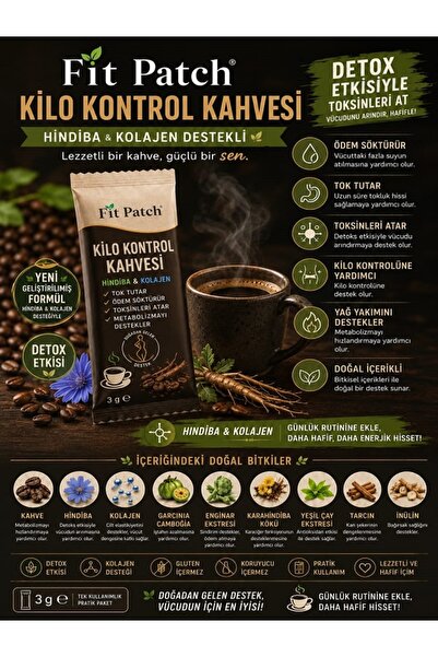 fit patch HİNDİBA BROMELİAN VE KOLAJEN DESTEKLİ DETOX ETKİLİ GRANÜL KAHVE DEN...