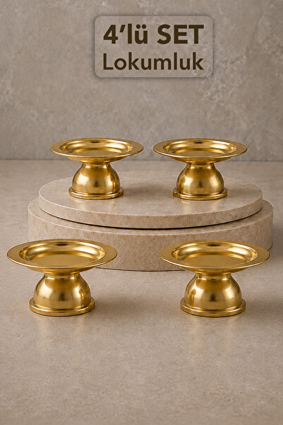 Meleni Home Set de 4 boluri decorative aurii pentru prezentare - Boluri pentr...