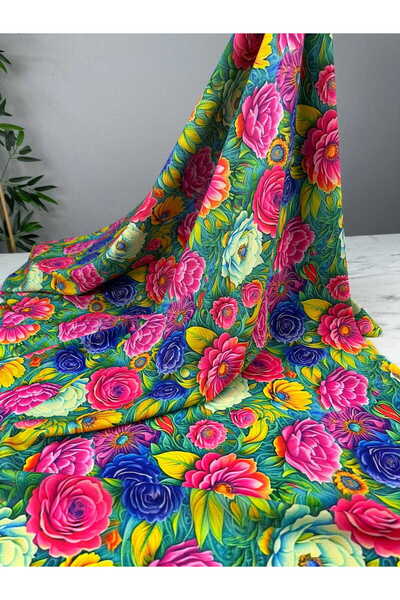 ipekkumaş Ahvera Flower Digital Print Crepe Fabric