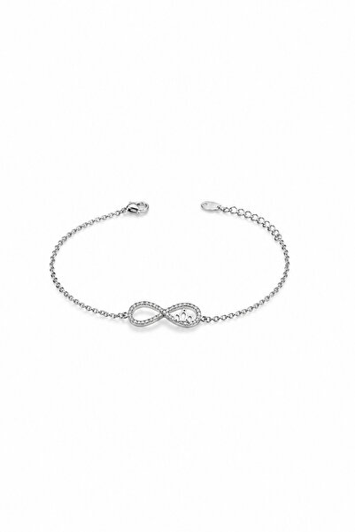 Balenbi Jewelry Women's Stone Infinity Tarnish Resistant Steel Bracelet Silve...
