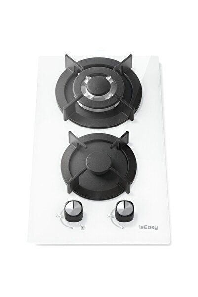 IsEasy Plita cu Gaz Incorporabila 2 Zone de Gatit 30 cm Alb