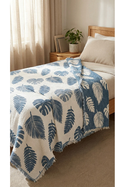 Generic Brand 100% Cotton Striped Pattern 8 Layer Muslin Cover Quilt 180*220 ...