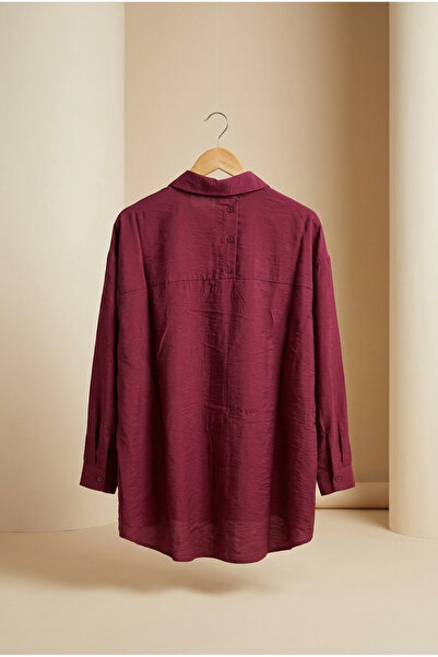 Kirazca Butik Women's Loose Cut Hijab Shirt Tunic with Three Buttons on the Back