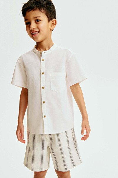 H&M Linen-blend drawstring shorts