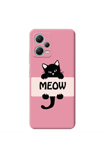 Other Xiaomi Redmi Note 12 Pro 5G Meow Pink Colored Silicone TPU Θήκη