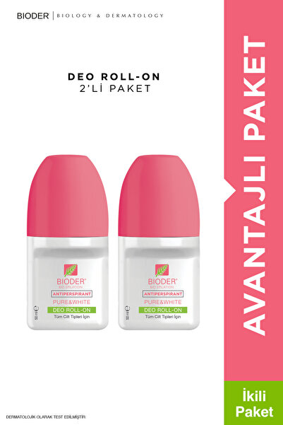 Bioder Pure & White Roll - On 2x50 ml Antiperspirant Terleme Önleyici - Kol A...