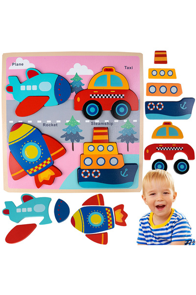 MalPlay Puzzle pentru bebeluși - Vehicule