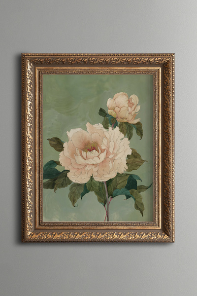 epiqart Peach Blossom - Vintage Patterned Painting - Thick Model