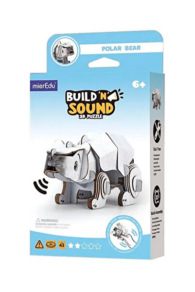 Mieredu Build 'N' Sound 3D Puzzle Polar Bear | Arctic Animal with Sounds