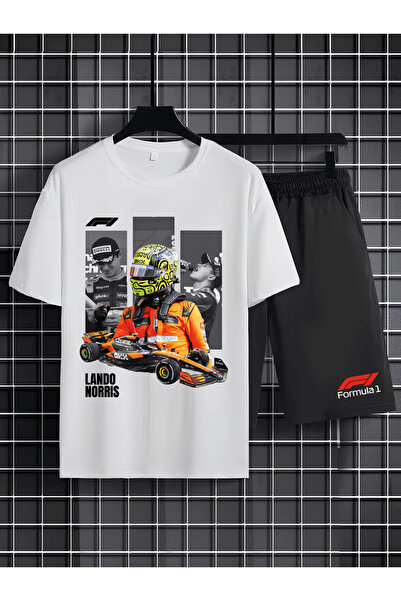 MAGORS Lando Norris Printed 100% Cotton Crewneck Kids T-Shirt-Shorts F1 Dual Set