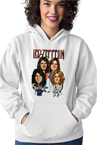 OEM Γυναικείο φούτερ με κουκούλα Led Zeppelin με σχέδιο καρτούν