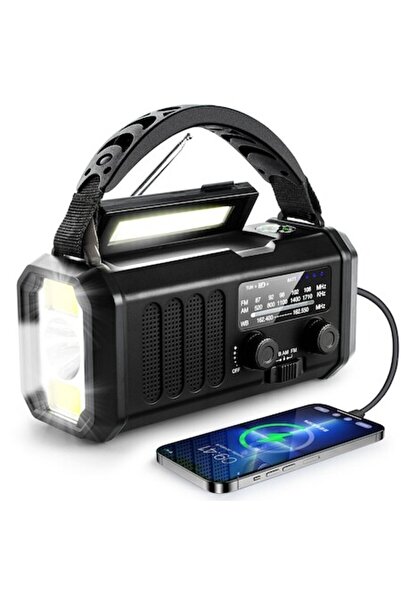 OEM Ηλιακό ραδιόφωνο με μανιβέλα SONINHIGH, 10000mAh, με φακό, λάμπα ανάγνωση...