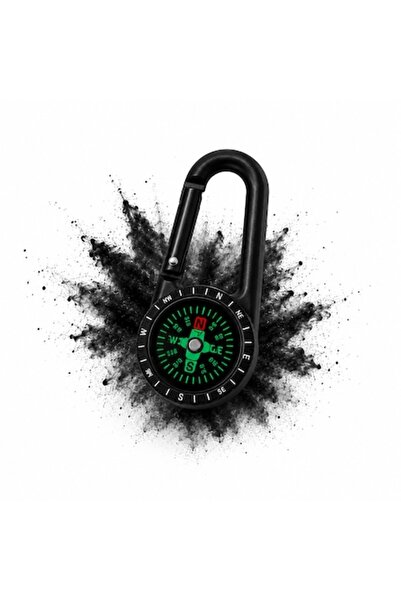 dalimag Busolă neagră cu carabină pentru camping și drumeții, accesoriu compa...