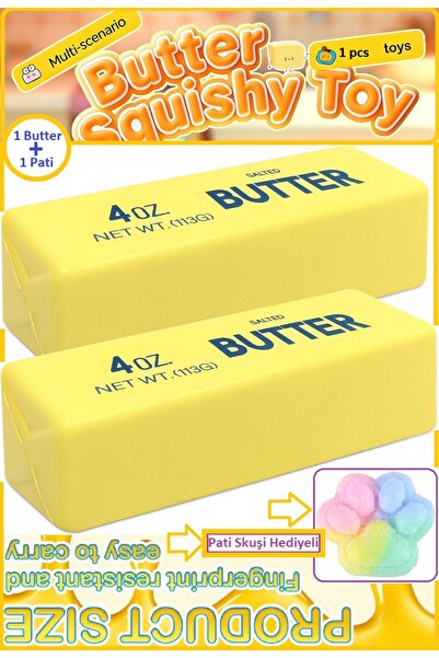 OYUNCAKSAHİLİ Butter Squishy Hediye Rainbow Slow Rising Tereyağı Ve Pati 2li ...