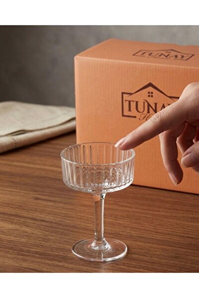 TUNAY Cam Ayaklı Sunumluk Kase - 6'lı Set