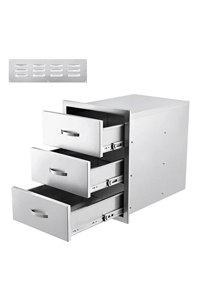 Garvee Stainless Steel Outdoor Kitchen Drawers – Triple Access BBQ Storage Ca...