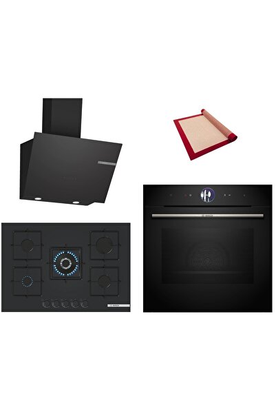 Bosch Black Deluxe 3 lü Ankastre Set 616 ( HRG7361B1 - PNQ7B6P31O - DWK66PJ60...