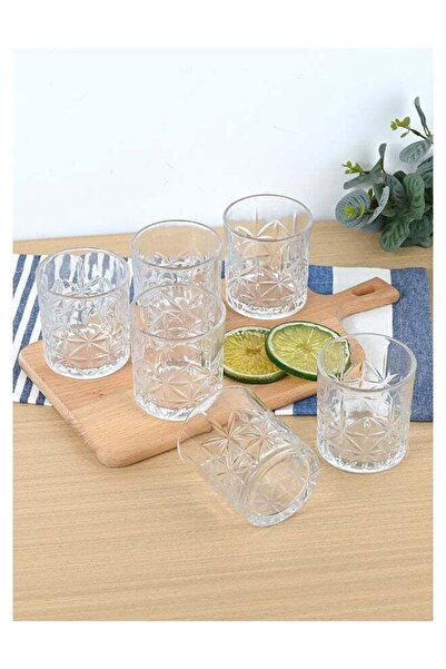 Ollieroo Embossed Old Fashioned Whiskey Glasses - Durable 300ml Glass Tumbler...